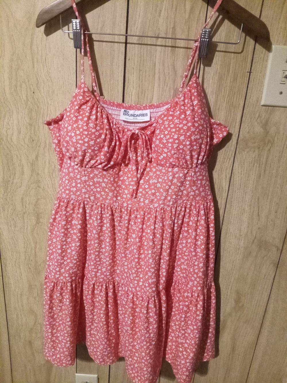 No Boundaries Coral Pink Floral Tiered Sundress
